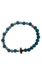 BRAZALETE PULSERA CRUZ PIEDRA CELESTE *222