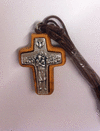 CRUZ MADERA OLIVO CON INTERNO DE METAL DEL BUEN PASTOR &172