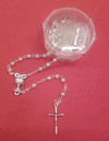 ROSARIO CRISTAL 4MM IMITACION PERLA PRIMERA COMUNION &206