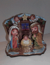 NAVIDAD-BELEN COMPONIBLE POLMERO CON DETALLES DORADOS 7X8X5CM *369