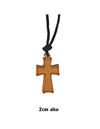 CRUZ MADERA CLARA PICOS ANCHOS CON LINEA GRABADA INTERNA 25X14MM *187